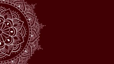 parlak sarı bir arkaplan üzerinde renkli mandala dönen animasyon, soyut renkli simetrik mandala tasarım animasyonu