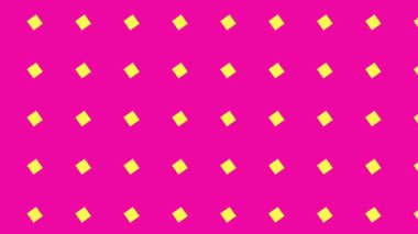 Sarı kare şekiller pembe arkaplansız döngü arkaplanı üzerinde dönen desen canlandırmasıName