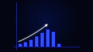 Mavi işletme büyüme grafiği canlandırması 