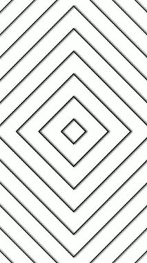 Beyaz ve siyah döngülü geometrik elmas desenli animasyon arkaplan