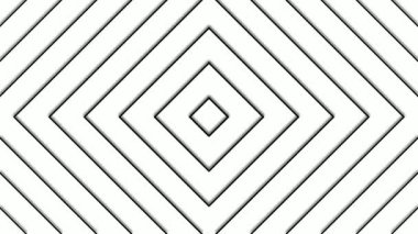 Beyaz ve siyah döngülü geometrik elmas desenli animasyon arkaplan