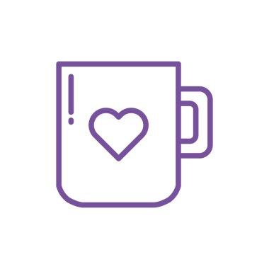 Kahve aşk çizgisi simgesi iç