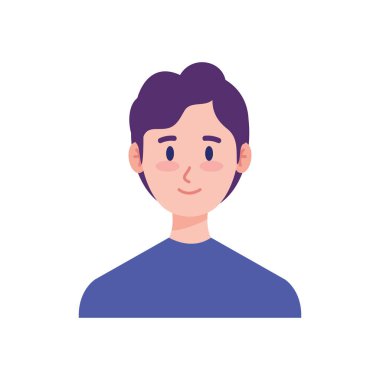 Avatar Man saç stili Tasarım Düzlüğü, Vektör İllüstrasyonu