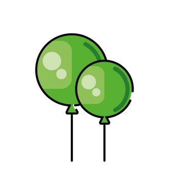 Bir çift Yeşil Balon Simgesi İllüstrasyonu