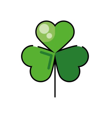 Şanslı Yonca Yaprak Simgesi İllüstrasyonu