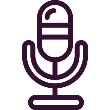 Vintage Mikrofon Vektör Simgesi İzole Edildi