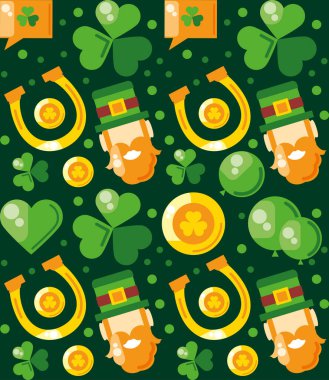 Saint Patricks Elementleri Duvar Kağıdı Arkaplan Vektörü