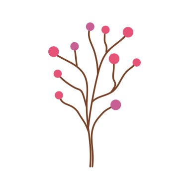 Yeşil Şube Yaprak Dekoratif Vektör İllüstrasyonu