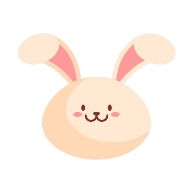 Renkli ve Oyuncu Mutlu Tavşan Başı Çizimi