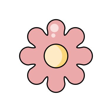 Renkli Çiçek Vektörü Simgesi İzole Edildi