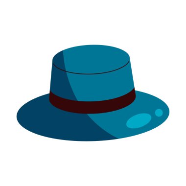 Düz Çizim Biçiminde Modern Mavi Şapka Simgesi