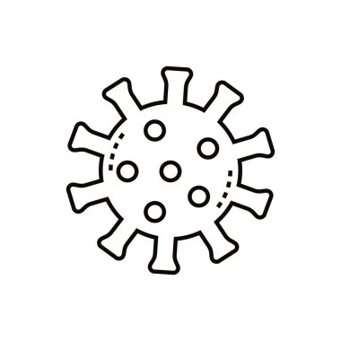 Virüs Simgesi Satır Biçimi Vektör İllüstrasyonu