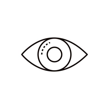 Minimalist Göz Simgesi Çizgi Vektörü İllüstrasyonu