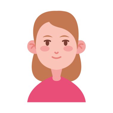 Mutlu İfadeli Sevimli Kadın Karakter Simgesi