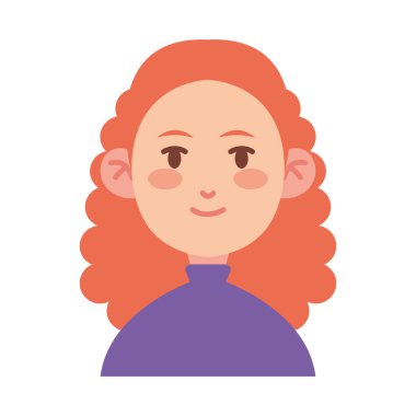 Mutlu İfadeli Sevimli Kadın Karakter Simgesi