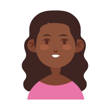 Mutlu İfadeli Sevimli Kadın Karakter Simgesi