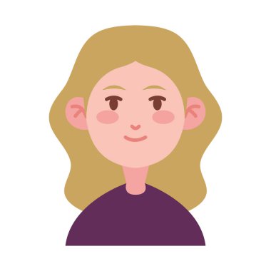 Mutlu İfadeli Sevimli Kadın Karakter Simgesi