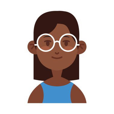 Mutlu İfadeli Sevimli Kadın Karakter Simgesi