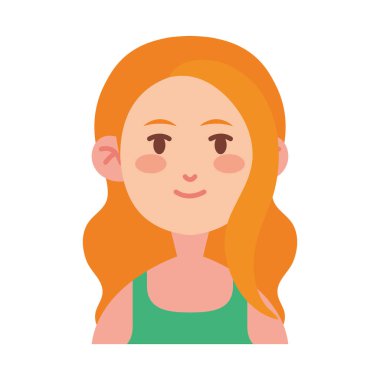 Mutlu İfadeli Sevimli Kadın Karakter Simgesi