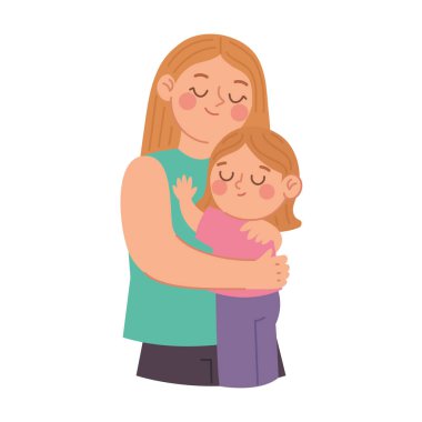 Güzel Anneler Günü Vekili Şefkatli Anne Kızı Kucaklıyor