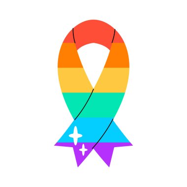 Parlak gökkuşağı kurdele tasarımı eşitlik ve birliği kutluyor.