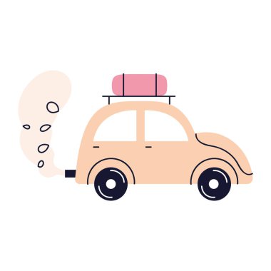 Düz Tasarım Biçimli Renkli Seyahat Rehberi Haritası