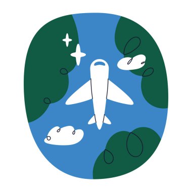 Havacılık Projeleri Minimalist Düz Jet Uçak Simgesi