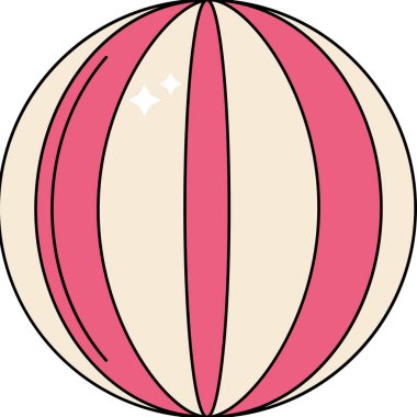 Sahil Topu Retro Y2k Simgesi İzole Edildi