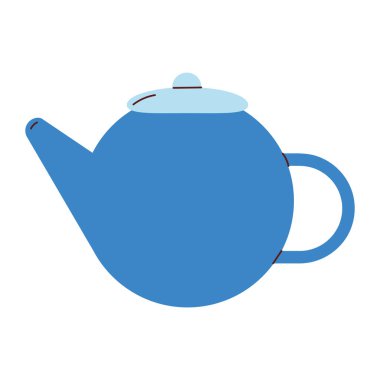 Mutfak Dekorasyonu İçin Düz Biçimli Minimalist Çaydanlık Vektör Resimleri