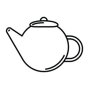 Mutfak Dekorasyonu İçin Düz Biçimli Minimalist Çaydanlık Vektör Resimleri