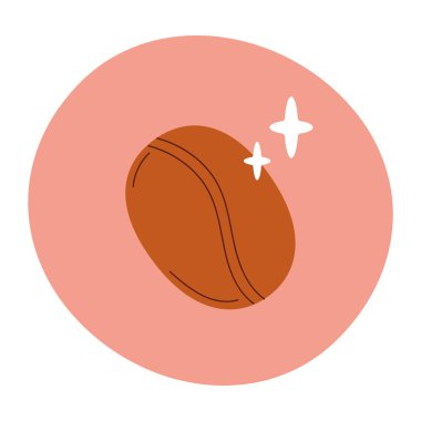 Minimalist Düz Tasarım Bir Kavrulmuş Kahve Fasulyesi Simgesi