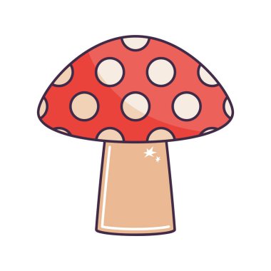 Sihirli Tasarımlar İçin Fantezi Ormanı Mantar Vektörü İllüstrasyonu