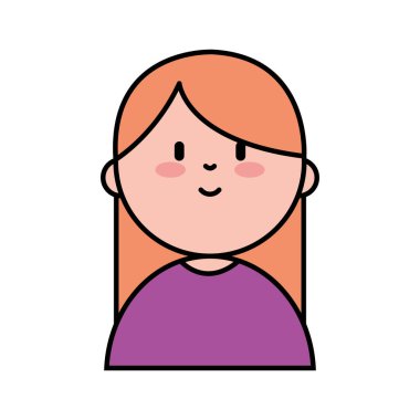 Mutlu Bir Kadın Karakterinin Vektör Satırı Sanatı