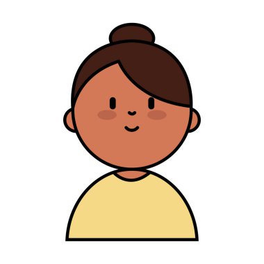 Mutlu Bir Kadın Karakterinin Vektör Satırı Sanatı