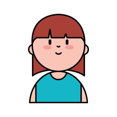 Mutlu Bir Kadın Karakterinin Vektör Satırı Sanatı