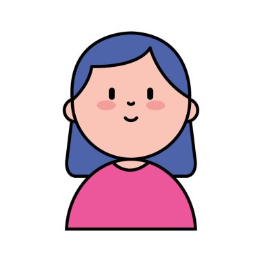 Mutlu Bir Kadın Karakterinin Vektör Satırı Sanatı