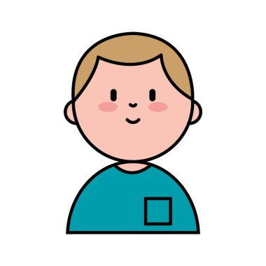 Mutlu Bir Erkek Karakterin Vektör Çizgisi Sanatı