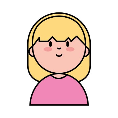 Mutlu Bir Kadın Karakterinin Vektör Satırı Sanatı