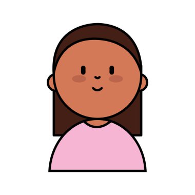 Mutlu Bir Kadın Karakterinin Vektör Satırı Sanatı