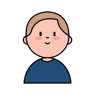 Mutlu Bir Erkek Karakterin Vektör Çizgisi Sanatı