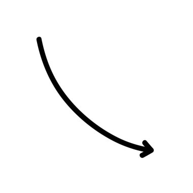 Siyah Taslak Vektör Resiminde Basit Doğrusal Ok Simgesi