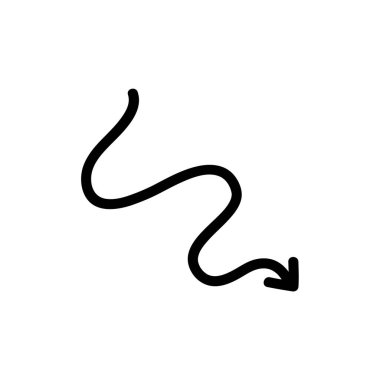 Siyah Taslak Vektör Resiminde Basit Doğrusal Ok Simgesi