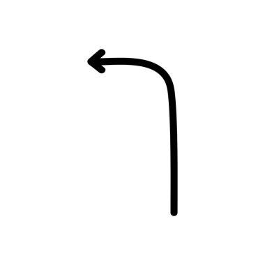 Siyah Taslak Vektör Resiminde Basit Doğrusal Ok Simgesi