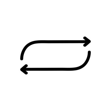 Siyah Taslak Vektör Resiminde Basit Doğrusal Ok Simgesi