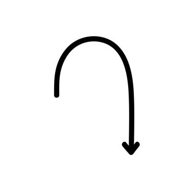 Siyah Taslak Vektör Resiminde Basit Doğrusal Ok Simgesi