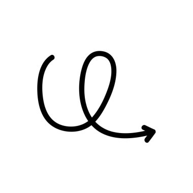 Siyah Taslak Vektör Resiminde Basit Doğrusal Ok Simgesi