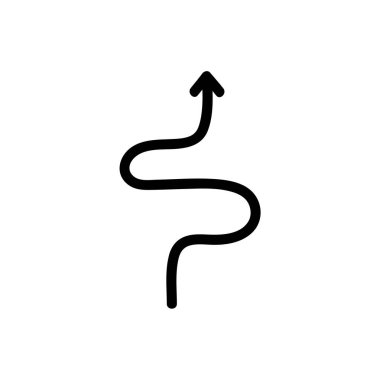 Siyah Taslak Vektör Resiminde Basit Doğrusal Ok Simgesi