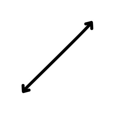 Siyah Taslak Vektör Resiminde Basit Doğrusal Ok Simgesi