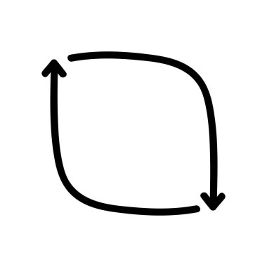 Siyah Taslak Vektör Resiminde Basit Doğrusal Ok Simgesi