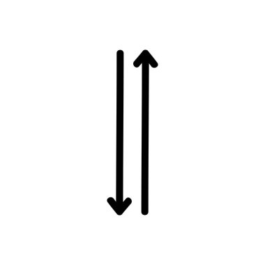 Siyah Taslak Vektör Resiminde Basit Doğrusal Ok Simgesi
